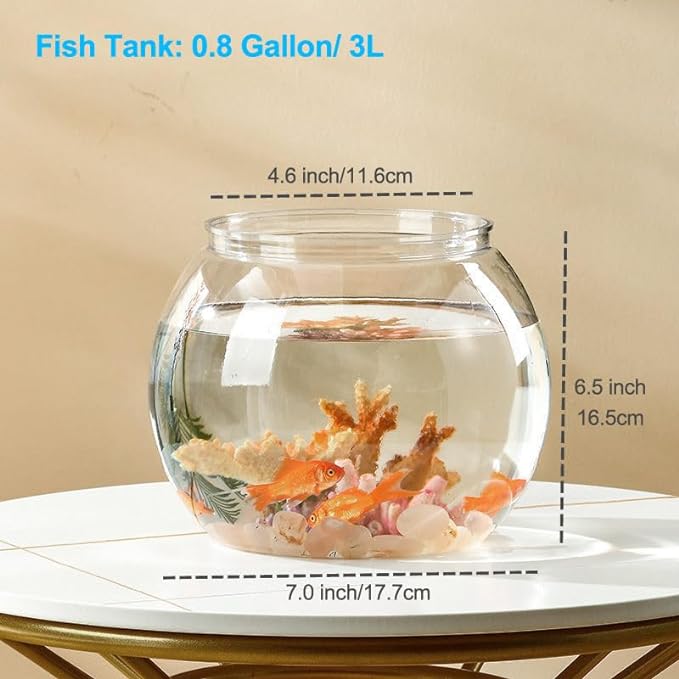 Mini Plastic Aquarium Starter Kits, Fish Tank (0.8Gallon/ 3L)