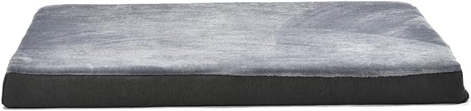 Amazon Basics Gel Foam Mattress Dog Pet Bed with Removable Cover, X-Large, Grey, 41"L x 29"W x 4"H