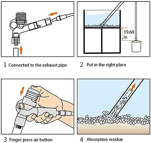 Aquarium Gravel Cleaner Fish Tank Kit Long Nozzle Water Changer for Water Changing and Filter Gravel Cleaning with Air-Pressing Button and Adjustable Water Flow Controller- BPA Free