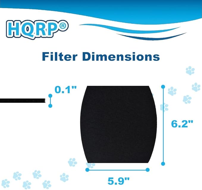 HQRP 8-Pack Cat Litter Box Replacement Carbon Filters Compatible with Petmate Booda Clean Step, Activated Carbon Charcoal Filters