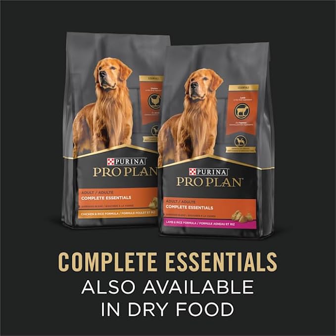 Purina Pro Plan Complete Essentials High Protein Chicken and Rice Entree Adult Dog Food Wet Pate, 13 oz., Case of 12