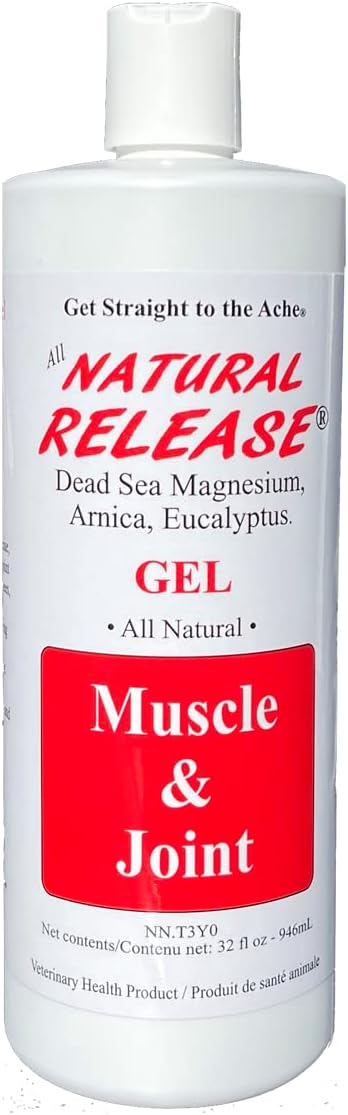 Natural Release Muscle Gel Treatment - Horse Liniment for Sore Muscles, Joint Pain, and Tendons - Easy to Use, Fast Acting, Alcohol & Menthol Free (32 oz)