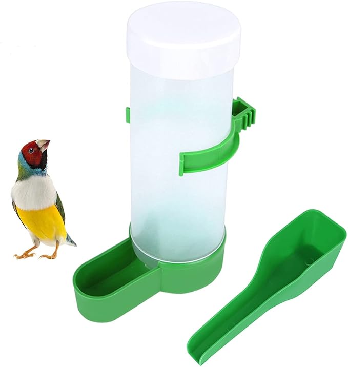 2Pcs Automatic Bird Feeder Bird Waterer & Feeder Parakeet Hanging Food Dispenser Bird Cage Accessories for Parrots Budgie, Cockatiel, Lovebirds (150 ml / 5.1 oz)