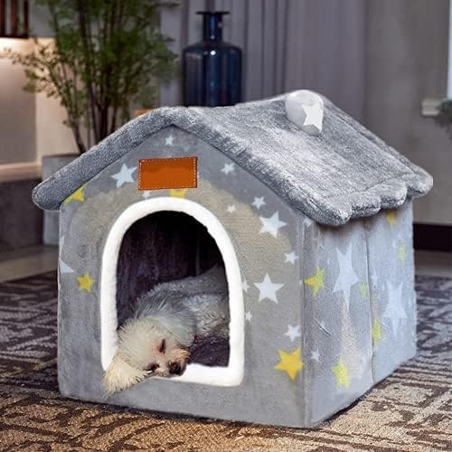 Dog House Indoor Memory Sponge, Foldable Dog House Kennel Bed Mat with Cushion for Small Medium Large Dogs Cats, Winter Warm Cat Nest Puppy Cave Sofa Pet Products (Small)