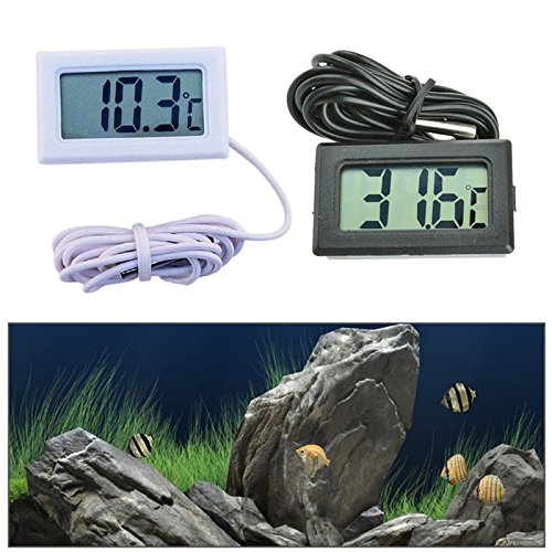 MACHSWON Portable Aquarium Fishes Thermometer Water Tank Temperature Gauge LCD Digital New Aquarium Temperature Gauge Digital Thermometer for Fish Tank Water Atom Aquarium