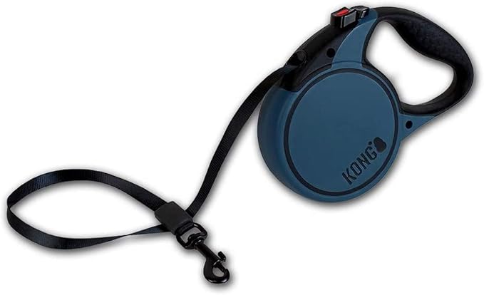 Alcott Kong Terrain Retractable Dog Leash, Small, Blue, 16' Long