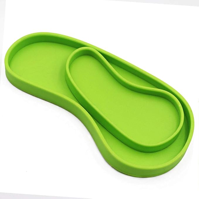 Set of 2 Shallow Reptile Dish, Plastic, for Small Lizards and Tortoises