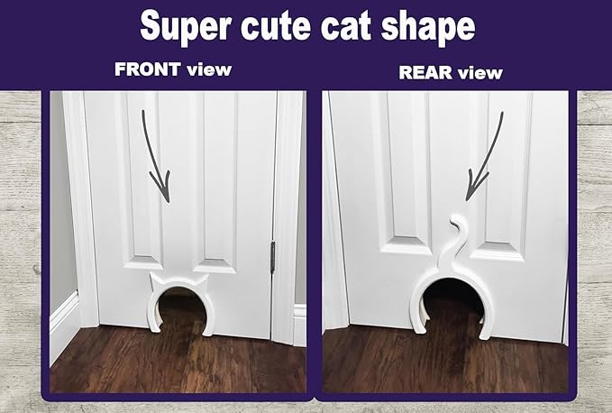 Interior cat Door - let Your cat in and Out of Closed Doors, Secure pet Proof gate Latch - for Cats up to 21 lbs