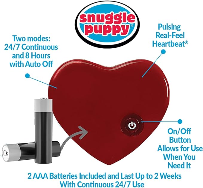 SmartPetLove Limited Edition - Original Snuggle Puppy Heartbeat Stuffed Toy for Dogs. Pet Anxiety Relief and Calming Aid, Comfort Toy for Behavioral Training in Sleeping Biscuit