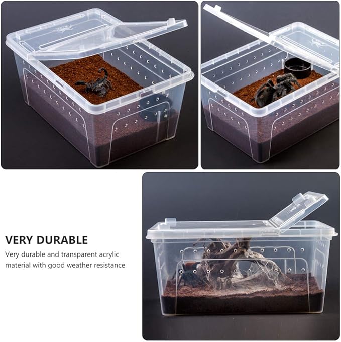 Balacoo 1 Set Acrylic Reptile Feeding Box Box Fish Breeding Case Aquarium Breeding Incubator for Snake Gecko Spider Lizard Centipede