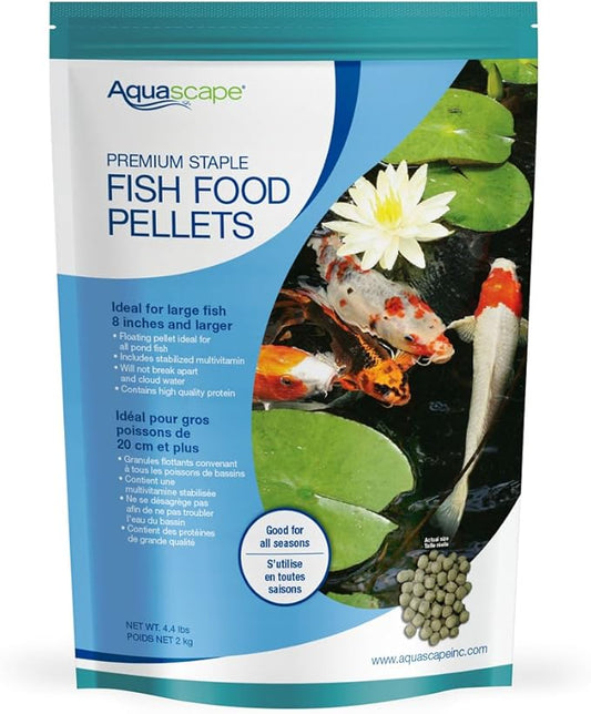 Aquascape Premium Staple Fish Food Pellets for Large Pond Fish, Large Pellet, 4.4 pounds | 98869