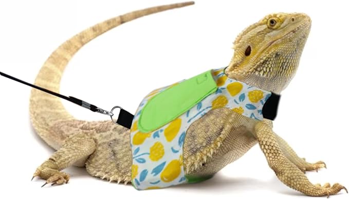 Bearded Dragon Tracker Pouch Dragons Activity Tracker Collar Bearded Dragon Monitor Collar Air Tag Pouch Reptile Harness and Leash Collar GPS Pouch Tracking Device Holder for Amphibians