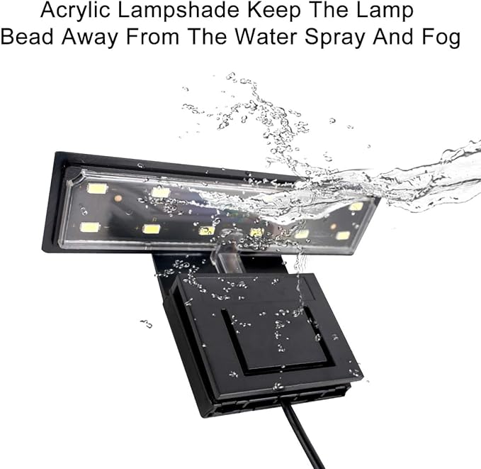 WEAVERBIRD Aquarium Light Fish Tank LED Light 6W 12 LED Planted Clip Lamp for 8-15Inch 6mm Thick Fish Tanks