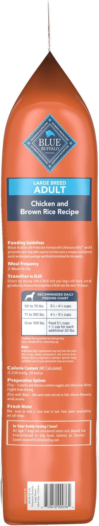 Blue Buffalo Life Protection Formula Large Breed Adult Dry Dog Food, Promotes Joint Health and Lean Muscles, Made with Natural Ingredients, Chicken & Brown Rice Recipe, 15-lb. Bag