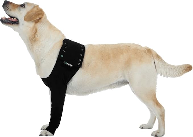 Suitical Recovery Sleeve for Dogs | Front Leg Protection After Surgery | Dog Leg Sleeve to Stop Licking | Machine Washable | Chest Circumference 11.8”- 16.9” | Sleeve Length 4.7” | 2XS | Single Sleeve