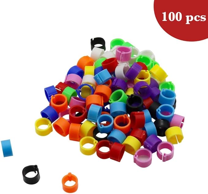 100PCS Chicken Leg Bands for Chickens 8mm Chicken Bracelet 10 Colors Goose Bands Poultry Leg Bands Chicken Charms Leg Bands Bird Ankle Band Racing Pigeon Bands Plastic Multi Color Foot Band Clips