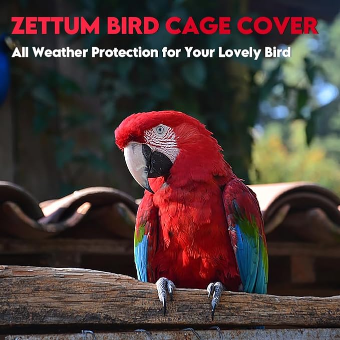 Bird Cage Cover - 600D Bird Cage Covers for Night Heavy Duty & Waterproof, Fade-Resistant Pet Bird Cage Cover Accessory for Parakeet, Parrot, Cockatiel and More Finches - 19 x 18 x 40 Inch