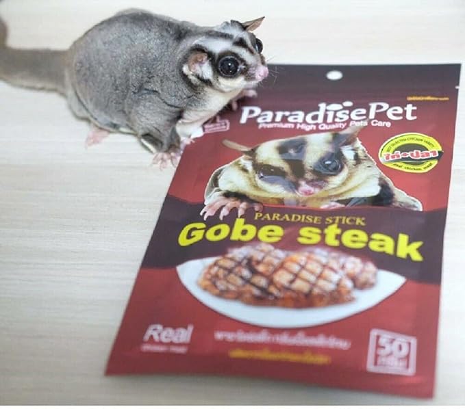Polar Bear's Pet Shop 1 PCS. Premium Gobe Kobe Steak Flavor Sugar Glider Hamster Squirrel Chinchillas Small Animals Sandwich Snacks and Food Stick Gobe Steak Flavor (50g.)