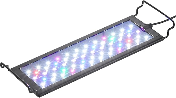 VEVOR Aquarium Light with LCD Monitor, 14W Full Spectrum Fish Tank Light with 24/7 Natural Mode, Adjustable Brightness & Timer - Aluminum Alloy Shell Extendable Brackets for 12"-18" Freshwater Tank