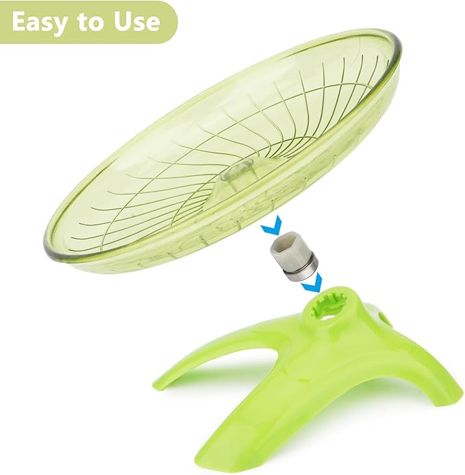 Hamster Wheel Silent Hamster Exercise Wheel Running Spinner Hamster Flying Saucer for Hamsters Gerbils Mice and Other Small Pets (Green)