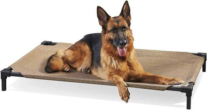 COOLAROO Cooling Elevated Dog Bed PRO Standard, Fits in 48in Crate, Easy Assembly Frame, Nutmeg