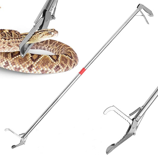 78 Inch Folding Snake Grabber Tool, Extra Long Snake Tongs for Extra Safety, Snake Grabber is Made of Stainless Steel for Corrosion Resistance, High Load Capacity, Easy to Clean and Maintain