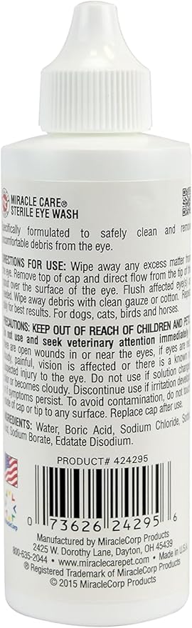 Cat & Dog Eye Wipes and Sterile Eye Wash for Your Cat and Dog Eye Wipes and Drops Formulated to Remove Eye Debris, 90 ct Wipes & 4 oz Bottle Eye Wash