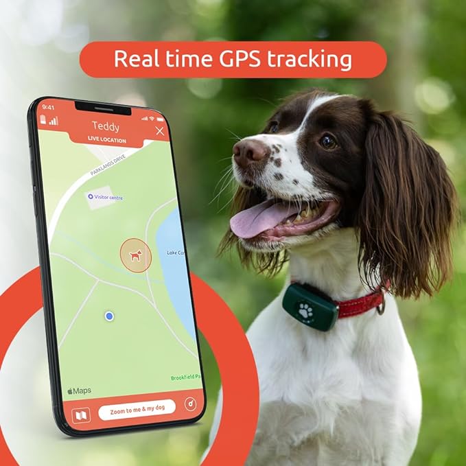 GPS Tracker for Dogs - No Subscription Fees - Suitable for All Dogs and Fits All Collars - Smart Activity Tracker, Satellite Tracking with Unlimited Range - 100% Waterproof Pet Tracker (Blue)