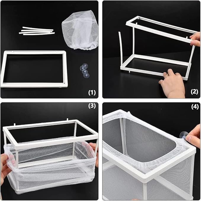 Trinidad Aquarium Fish Breeding Box,Fish Hatchery Isolation Box Large Fish Net Breeder Breeding Container Fish Nursery for Aquarium with Suction Cup Fishing Nets for Tropical Guppy Fish Floating Fish