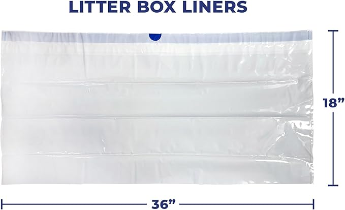 PawLyfe Litter Box Liners: Heavy Duty - Thickest Litter Liner on the Market 4MIL - Tear & Leak Resistant - Drawstring Close - Jumbo, 36” x 18” - 20 Count Jumbo Size Draw String Litter Liners for Cats