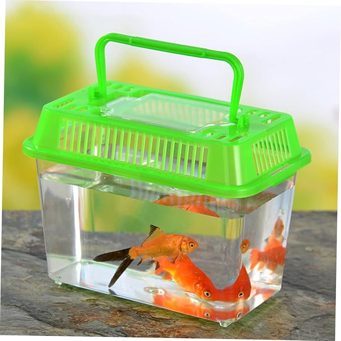 STOBOK 4pcs Mini Portable Fish Tank Animals for Mini Turtles Plastic Terrarium Single Fish Aquarium Reptile Terrarium Habitat Aquarium Breeding Tank Turtle Feeding Box Turtle Holder