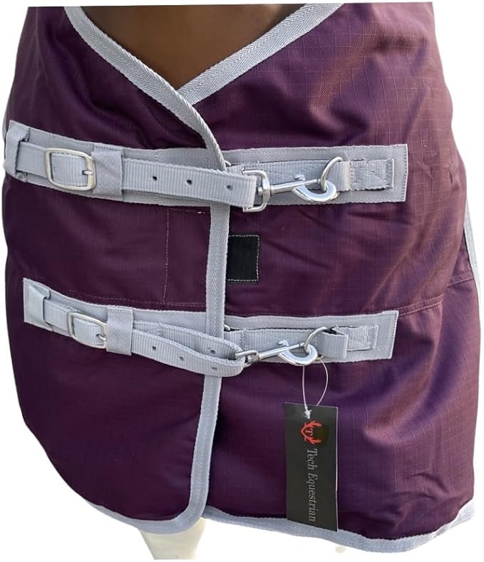 1200 Denier Horse RAIN Sheet | Horse Turnout Sheet | Horse RAINSHEET (Waterproof & Breathable) (Plum-Grey, 78)