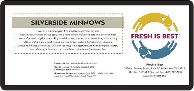 Fresh Is Best - Freeze Dried Healthy Raw Meat Treats for Dogs & Cats - Silverside Minnows