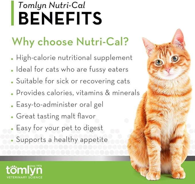 Tomlyn High Calorie Nutritional Gel for Cats, (Nutri-Cal) 4.25 oz