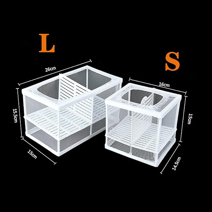 Aquarium Fish Breeder Box, Hatching Box, Juvenile Fish Spawning Incubator, Water Isolation Net Hatcher, Nylon Mesh Fish Fry Hatchery Breeder Box Separation Net（White 3 Rooms S）