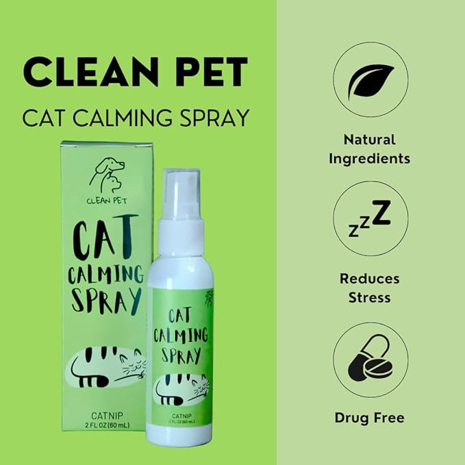 Cat Relaxant Pheromone Spray - for Cats & Kitties - Reduces Stress and Anxiety - Stops Spraying Scratching & Other Problematic Behaviors - Scented & Unscented (Catnip)