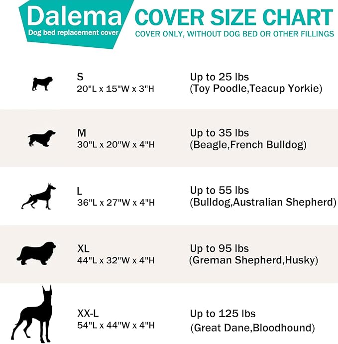 Dog Bed Cover 54Lx44Wx4H Inch.Waterproof Heavy Duty Durable Oxford Dog Bed Replacement Covers with Zipper.Washable Removable Pet Bed Mattress Protector Cover.Black,Cover Only.