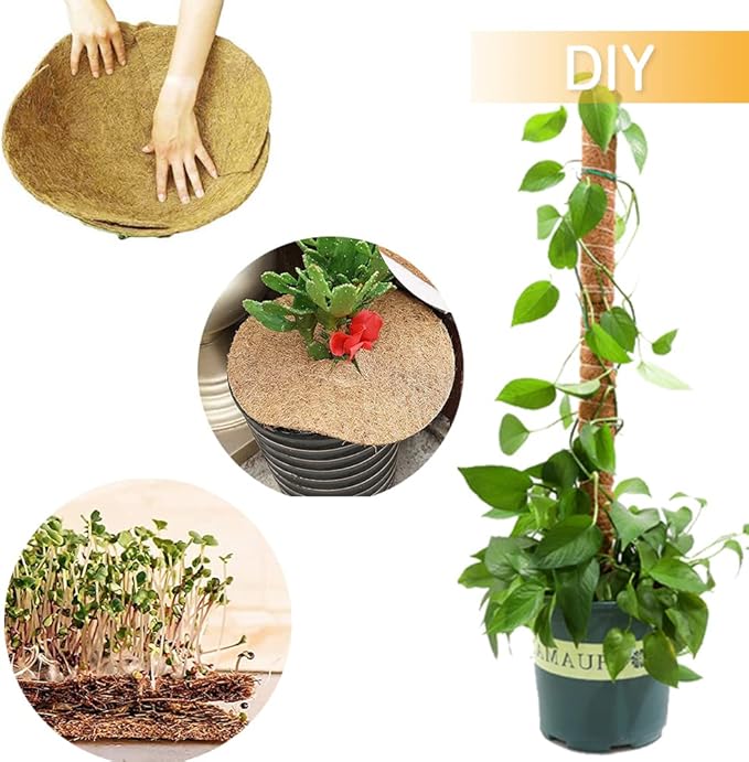 Coco Liner Roll, Yarrdfir 16x80 inch Natural Coconut Liners for Planter Flower Basket, Natural Coconut Fiber mat, Garden Decoration, Animal pet pad, Reptile Carpet