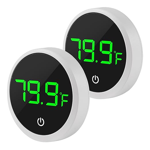 2Pcs Digital Aquarium Thermometer Fish Tank Digital LED Display Thermometer Fahrenheit Aquarium Temperature Sensor with LED Touch Screen for Aquarium Glass Containers Plant Reptile Turtle Tank