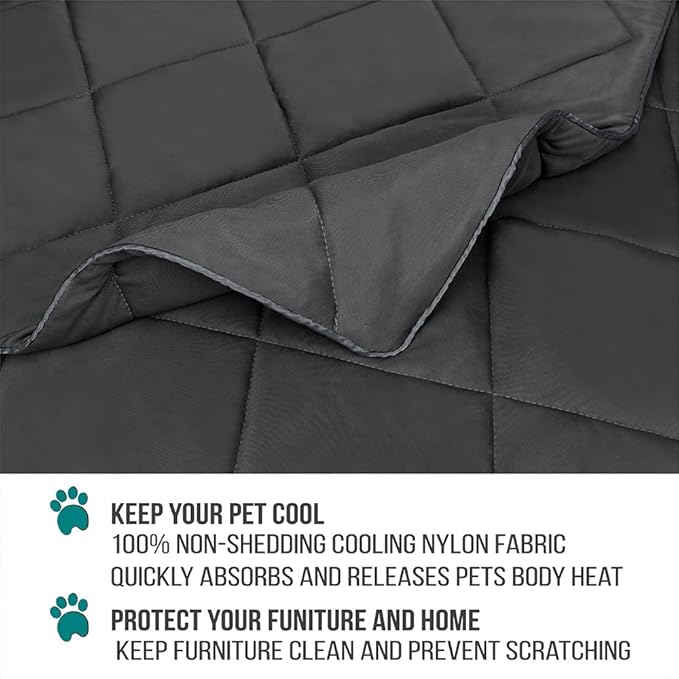 PetAmi Premium Cooling Dog Blanket | Lightweight Fluffy Pet Throw Blanket Bed Cover for Dogs, Cat, Puppies | Pet Blanket Furniture Protector Couch Sofa | Reversible Fuzzy Cozy | 40x60, Grey