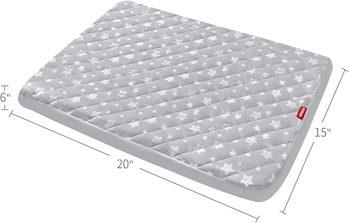 Dog Bed Covers Replacement Washable Pet Hair Easy to Remove, Waterproof Dog Bed Covers Noiseless Quilted, Pet Bed Cover Lovely Grey Star Print, Puppy Bed Cover 15x20 Inches, for Dog/ Cat, Cover Only