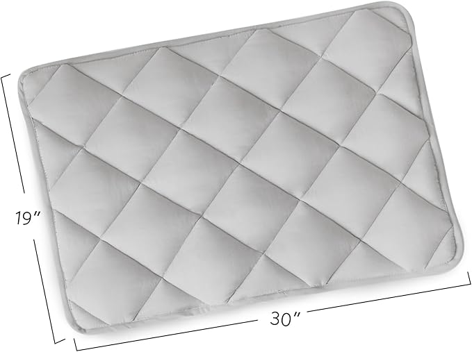 Dog Crate Pad 2 Pack (30" x 19"), Soft Dog Crate Mat with Anti-Slip Bottom, Machine Washable Kennel Pad, Crate Mats for Dog Cages, Dog Bed for Crate, Fits 30 Inch Dog Crate, Grey