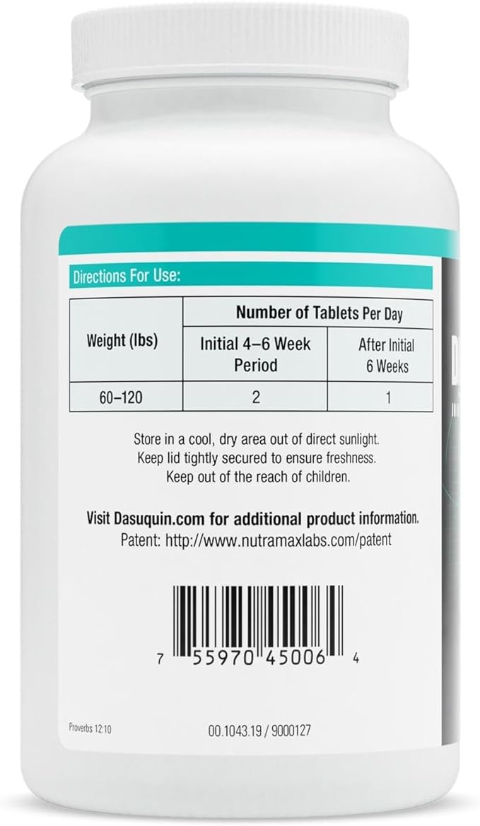 Nutramax Laboratories Dasuquin Joint Health Supplement for Large Dogs - With Glucosamine, Chondroitin, ASU, Boswellia Serrata Extract, and Green Tea Extract, 84 Chewable Tablets