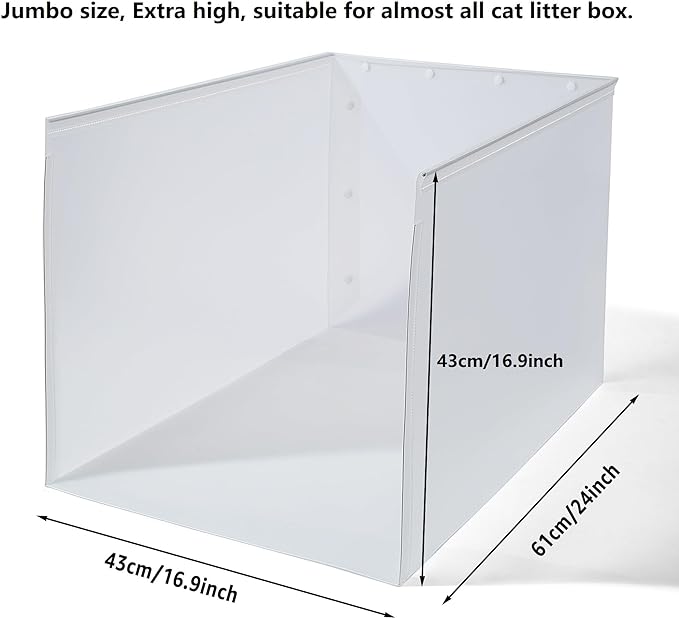 Litter Box Shield, 23.6"x15.7"x15.7"(Height) High Sided Cat Litter Box Pee Shields without Leaking, Foldable Extra Large Cat Litter Box Enclosure Easy Clean