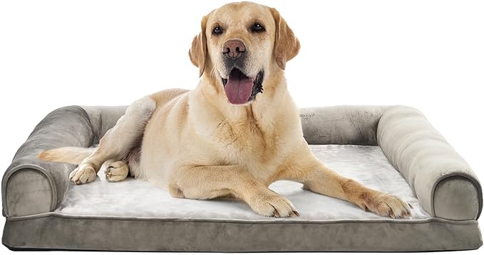 Amazon Basics Foam Living Room Couch Dog Pet Bed with Removable Cover, X-Large, 44 x 35 x 8 inches, Brown