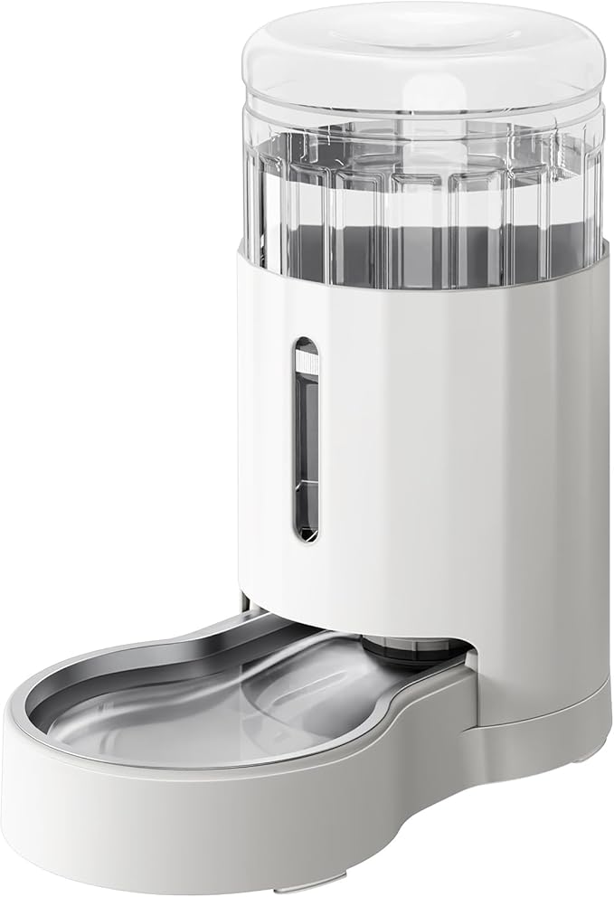 CZPET Automatic 6L Dog and Cat Water Dispenser with Stainless Steel Bowl Gravity Waterer,100% BPA-Free,Large Capacity and Drinking Area Noise-Free for Pets(6L Water Dispenser, White)