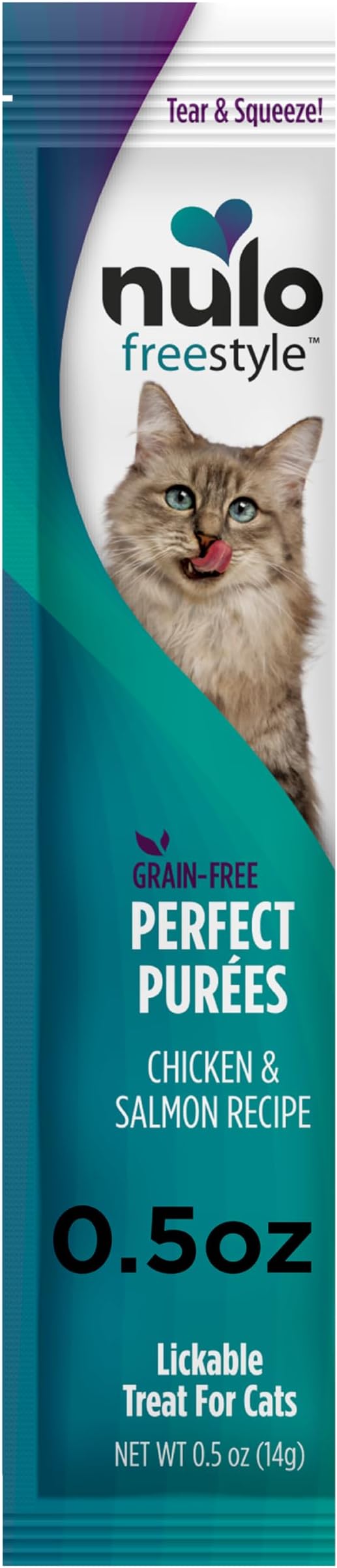 Nulo Freestyle Grain-Free Perfect Purees Premium Wet Cat Treats, Squeezable Meal Topper for Felines, High Moisture Content to Support Cat Hydration, 0.5 Ounces in Each Lickable Wet Cat Treat Pouch