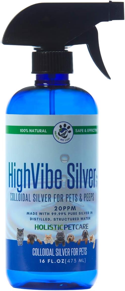 Colloidal Silver for Pets -16 Oz- 20 PPM Wound/Skin/Hot Spot Spray for Dogs, Cats, Birds, Horses/All Pets & Peeps