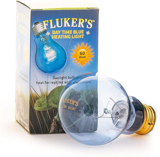 Fluker's Reptile Incandescent Blue Daylight Bulb for Reptiles and Amphibians, 60 Watt