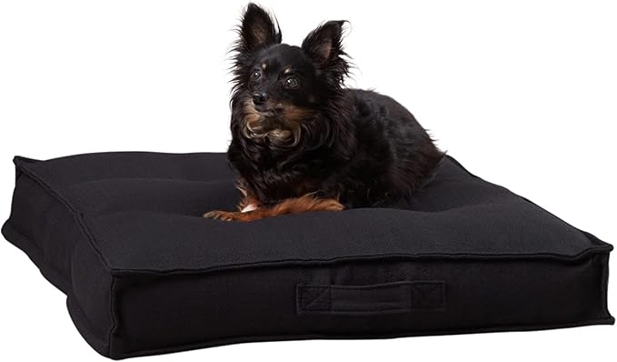 South Pine Porch Mila Square Tufted Pillow Style Dog Bed, Black, Small (24" x 24")